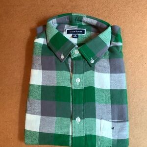 Men’s sz M Club Room green/grey/white flannel new